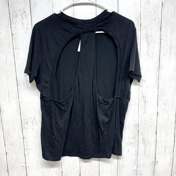 Cheap Monday Top Women Size Small Black Runner Top Short Sleeve Tee Shirt - Picture 6 of 6